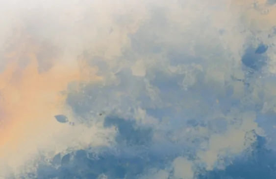 Aquarelle de nuages bleus et orangés